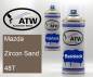 Preview: Mazda, Zircon Sand, 48T: 400ml Sprühdose + 400ml Klarlack - Set, von ATW Autoteile West.